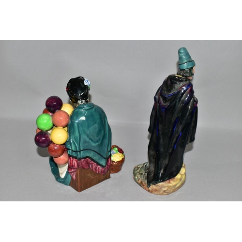 331 - TWO ROYAL DOULTON FIGURINES, comprising The Pied Piper HN2102, height 23cm, and The Old Balloon Sell... 