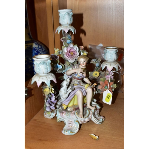 343 - A GROUP OF LATE 19TH AND EARLY 20TH CENTURY CONTINENTAL PORCELAIN IN NEED OF RESTORATION, all pieces... 