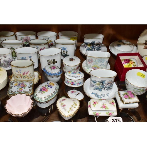 375 - A COLLECTION OF 20TH CENTURY BRITISH AND CONTINENTAL BONE CHINA AND PORCELAIN POSY VASES, PIN DISHES... 