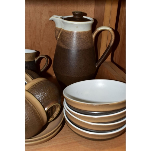 376 - A DENBY COTSWOLD PATTERN BREAKFAST WARES AND TWO OTHER PIECES OF DENBY, the Cotswold comprising four... 