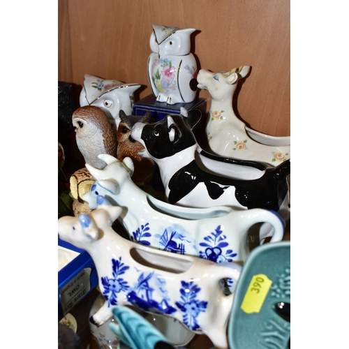 390 - A QUANTITY OF POOLE POTTERY AND OTHER CERAMICS, including six Poole dolphins, (one s.d.), three sea ... 