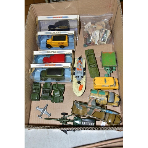 488 - DIECAST MODELS, fifteen DINKY models to include Matchbox models, military vehicles, a Patrol Boat an... 