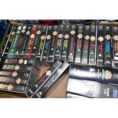 504 - A COLLECTION OF ASSORTED DOCTOR WHO TOYS, DVDS, VIDEOS AND EPHEMERA, to include three Character Opti... 