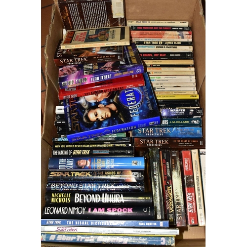 505 - A QUANTITY OF ASSORTED STAR TREK BOOKS AND MAGAZINES, to include several binders of the Official Sta... 