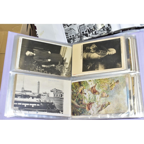 519 - POSTCARDS, three albums containing approximately 420 postcards and photographs dating from the early... 