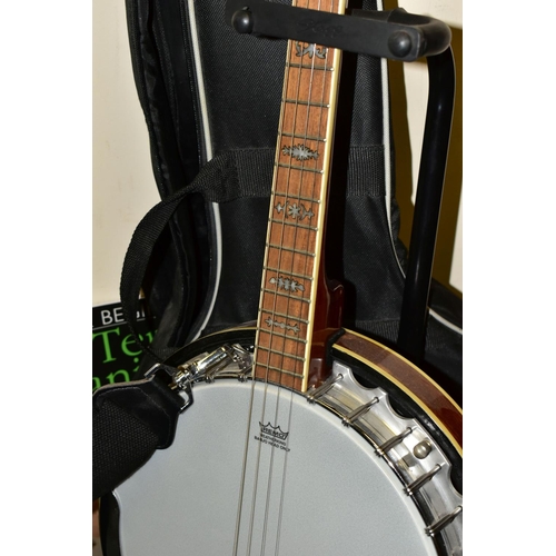 535 - A KODA TENOR BANJO, with Remo Weatherking head, total length 87cm, length of neck including headstoc... 