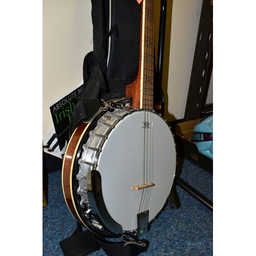 535 - A KODA TENOR BANJO, with Remo Weatherking head, total length 87cm, length of neck including headstoc... 