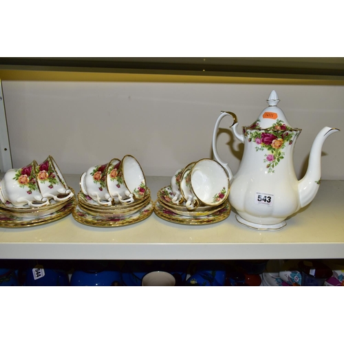 543 - A TWENTY PIECE ROYAL ALBERT OLD COUNTRY ROSES PART COFFEE/TEA SET, comprising a coffee pot, six tea ... 