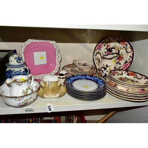 549 - A GROUP OF MASON'S AND ROYAL WORCESTER TEAWARE comprising twenty three pieces of Mason's ironstone '... 