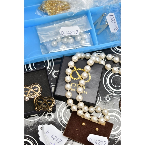 109 - AN ASSORTMENT OF WHITE METAL AND MAINLY COSTUME JEWELLERY, to include a set of oval cut tanzanite an... 