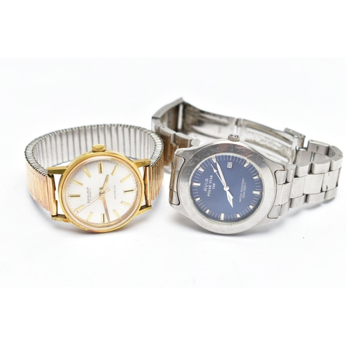 41 - TWO WRISTWATCHES, the first an Avia gents wristwatch, fitted with a stainless steel bracelet and fol... 