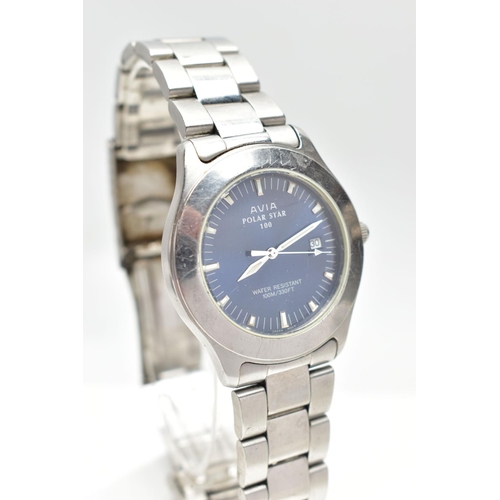 41 - TWO WRISTWATCHES, the first an Avia gents wristwatch, fitted with a stainless steel bracelet and fol... 