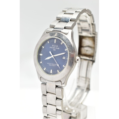 41 - TWO WRISTWATCHES, the first an Avia gents wristwatch, fitted with a stainless steel bracelet and fol... 