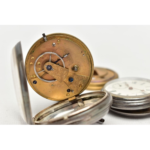 59 - TWO OPEN FACE POCKET WATCHES AND WATCH KEY, the first a silver open face pocket watch, key wound, ro... 