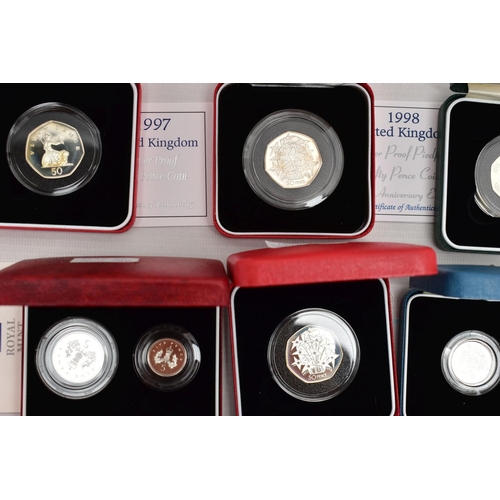 1 - A GROUP OF ROYAL MINT SILVER PROOF UK BOXED COINS, to include a 1992-93 Silver proof Piedfort Presid... 