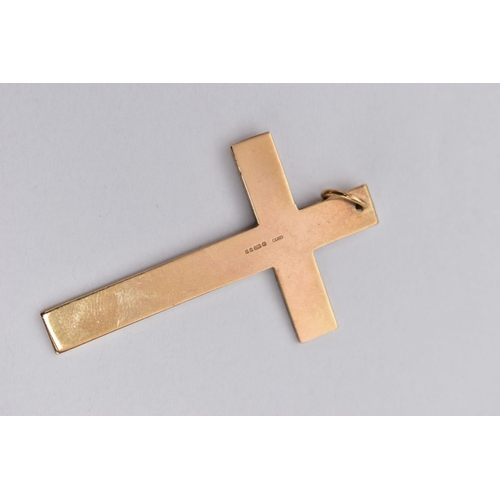 126 - A 9CT GOLD CROSS PENDANT, the cross with engraved star accents, hallmarked 9ct gold London, 1978, ap... 