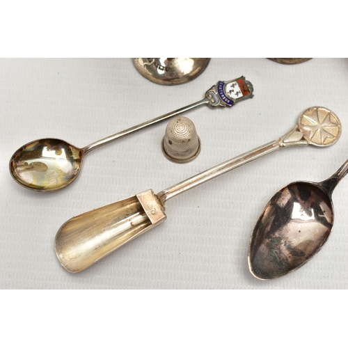 141 - A SELECTION OF SILVER ITEMS, to include a pair of weighted base Edwardian silver posy vases, hallmar... 