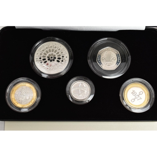 15 - A ROYAL MINT SILVER PIEDFORT COLLECTION, to include a 2006 six coin Five pounds to Fifty pence doubl... 