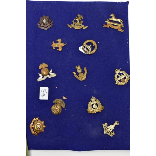 166 - MILITARY CAP BADGES, three pads of Badges seventy nine in number, some staybright post WW2 also The ... 