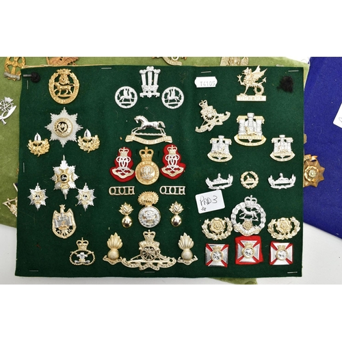 166 - MILITARY CAP BADGES, three pads of Badges seventy nine in number, some staybright post WW2 also The ... 