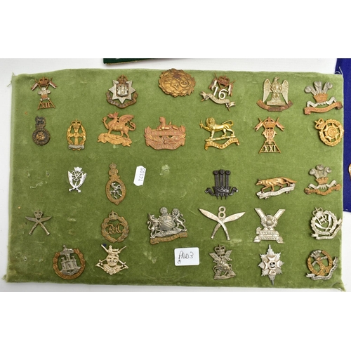 166 - MILITARY CAP BADGES, three pads of Badges seventy nine in number, some staybright post WW2 also The ... 