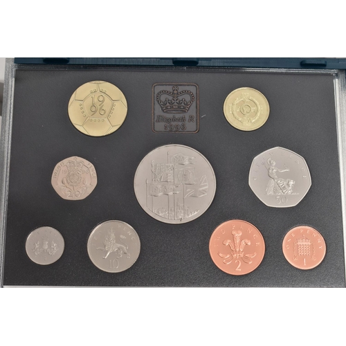 17 - A BOX COTAINING ROYAL MINT ELIZABETH II PROOF YEAR SETS, to include two sets of coins for each year ... 