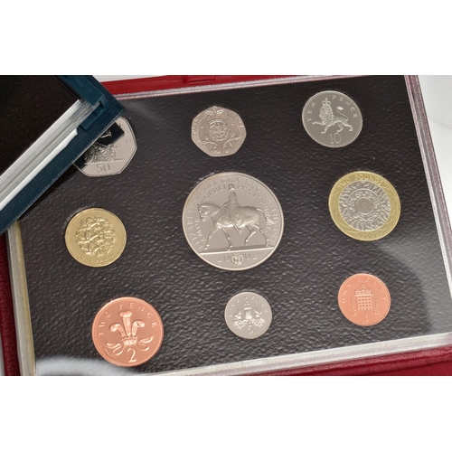 17 - A BOX COTAINING ROYAL MINT ELIZABETH II PROOF YEAR SETS, to include two sets of coins for each year ... 