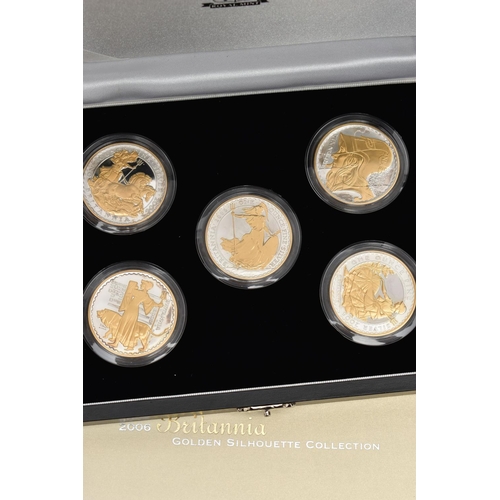 20 - A ROYAL MINT QUEEN ELIZABETH II 2006 GOLDEN SILHOUETTE COLLECTION OF COINS, to include five differen... 