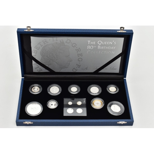 30 - A ROYAL MINT CELEBRATION IN SILVER 'THE QUEENS 80th BIRTHDAY COLLECTION 2006' SILVER PROOF COIN SET,... 