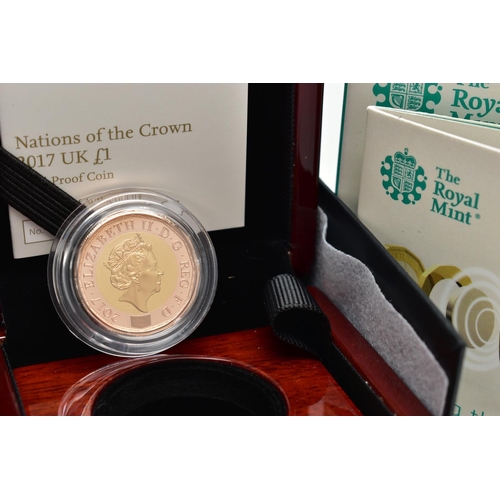 38 - A ROYAL MINT DESIGNING THE FUTURE NATIONS OF THE CROWN GOLD PROOF ONE POUND COIN, 22ct, 0.916 fine r... 