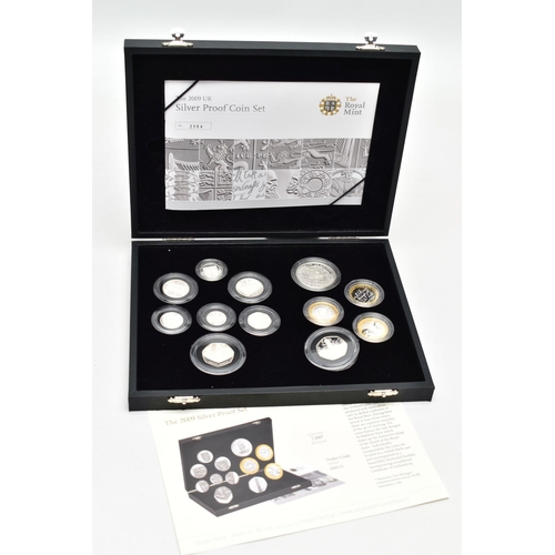 4 - A 2009 SILVER PROOF ROYAL MINT SET OF 12 COINS, to include the rare and sort after Kew Gardens Fifty... 