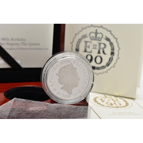 41 - A ROYAL MINT UNITED KINGDOM HER MAJESTY QUEEN ELIZABETH II PLATINUM PIEDFORT PROOF 90th BIRTHDAY (NO... 