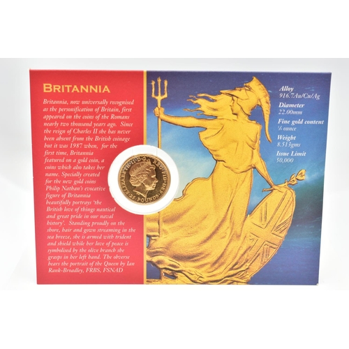 45 - A ROYAL MINT 2000 CARDED GOLD BULLION £25 BRITANNIA COIN, 22.00mm, 8.513 grams, issue limit 50,000