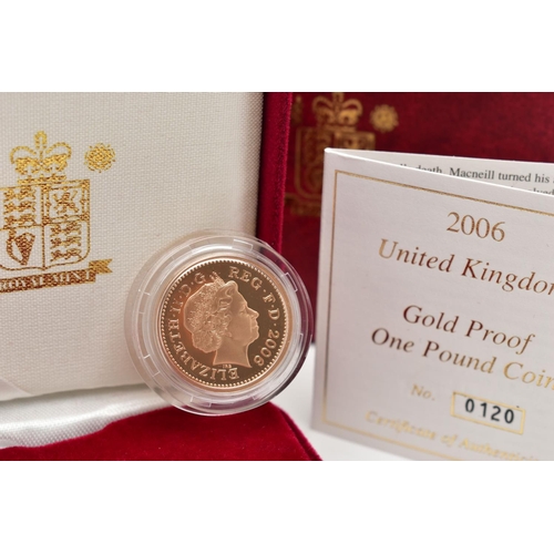 49 - A ROYAL MINT 2006 UNITED KINGDOM, GOLD PROOF ONE POUND COIN, 19.619 grams, 22.50mm, 916.7 carat gold... 