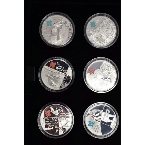 5 - A CASED DISPLAY BY THE ROYAL MINT (A Celebration of Britain) 18 Silver proof series coins for the Lo... 