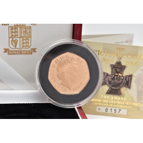 71 - A ROYAL MINT 'VICTORIA CROSS 1856-2006' GOLD PROOF FIFTY PENCE COIN,  22ct gold, 15.50 grams, 27.30m... 