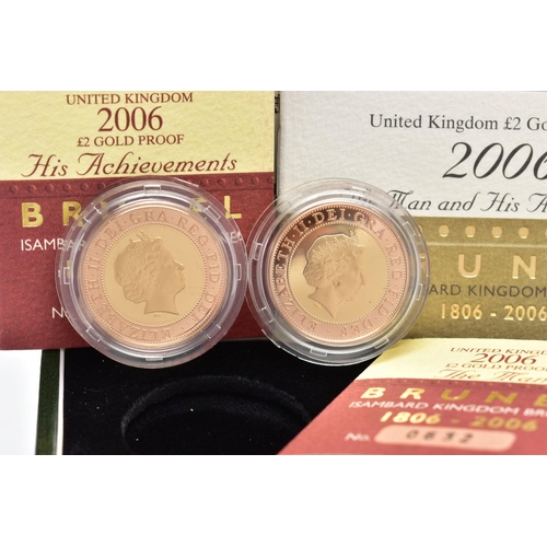 73 - A ROYAL MINT 2006 UNITED KINGDOM £2 GOLD PROOF COIN, The Man and His Achievements two coin set, each... 