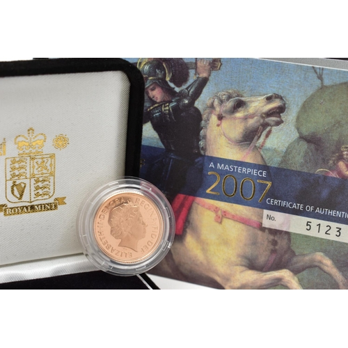 74 - A ROYAL MINT 2007 UNITED KINGDOM GOLD PROOF SOVEREIGN, dated 2007, 22ct gold, 22.05mm, 7.98grams, is... 