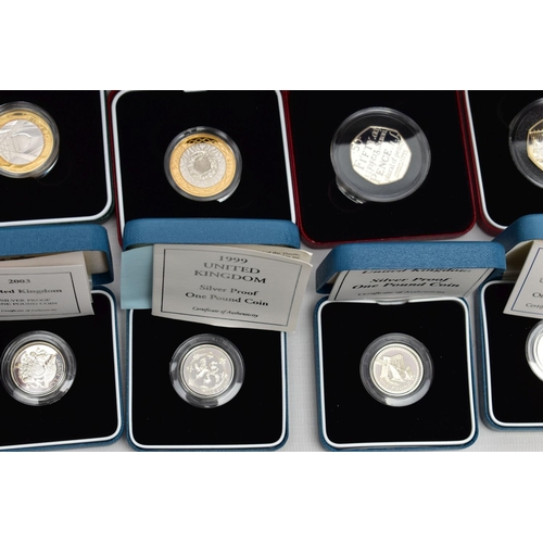 8 - A COLLECTION OF ROYAL MINT UK SILVER PROOF COINAGE, to include a 1997-1998 Two coin silver proof set... 