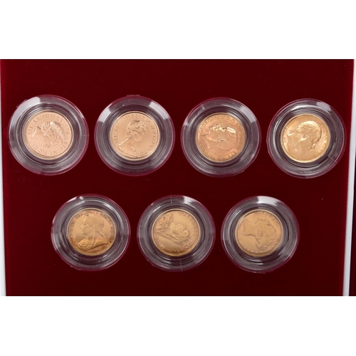 81 - A ROYAL MINT 'THE HALF SOVEREIGN PORTRAIT COLLECTION', containing seven coins, Victoria Yound Head, ... 