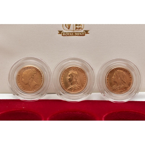 81 - A ROYAL MINT 'THE HALF SOVEREIGN PORTRAIT COLLECTION', containing seven coins, Victoria Yound Head, ... 