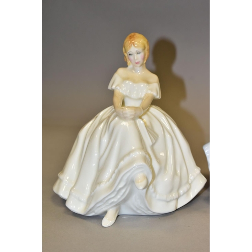 301 - THREE ROYAL WORCESTER AND ROYAL DOULTON FIGURINES, comprising Royal Worcester Congratulations 'Golde... 