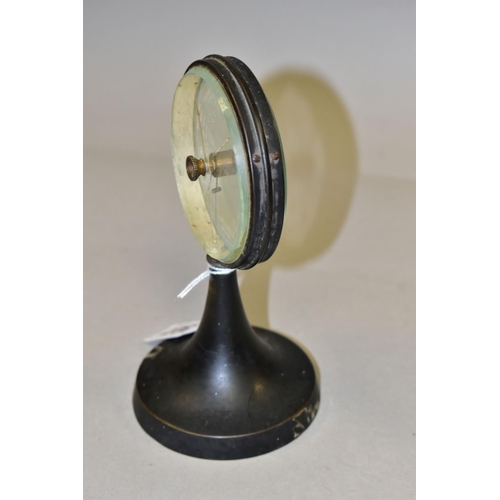 307 - A CP GOERZ BERLIN ANEROID DESK BAROMETER, having a glass face with white dial, with painted black me... 