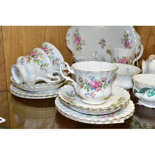 310 - A ROYAL ALBERT 'MOSS ROSE' PATTERN TEA SET TOGETHER WITH A ROYAL ALBERT 'CAPE BRETON ISLAND' PATTERN... 