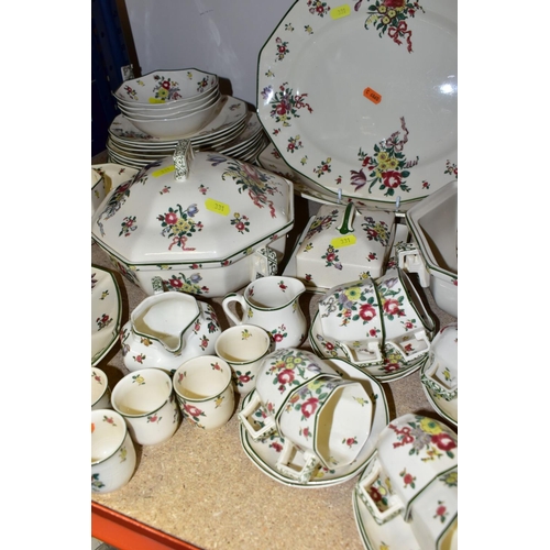 331 - A LARGE QUANTITY OF ROYAL DOULTON 'OLD LEEDS SPRAYS' PATTERN DINNER WARE, comprising a bread and but... 