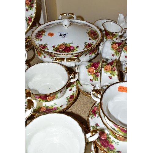 361 - A GROUP OF ROYAL ALBERT DINNERWARE AND COFFEE SET, comprising two lidded tureens, six dinner plates,... 