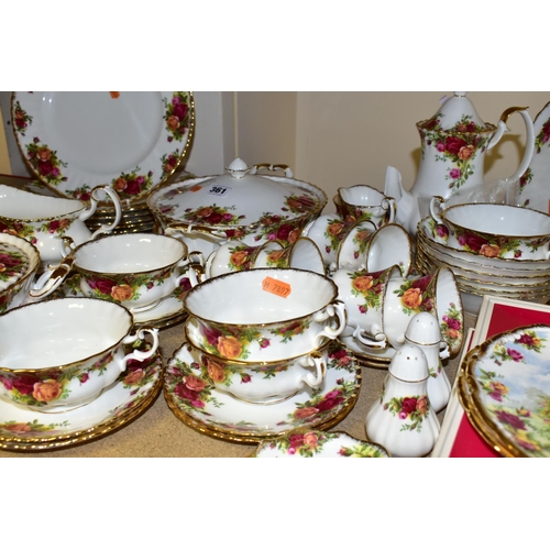 361 - A GROUP OF ROYAL ALBERT DINNERWARE AND COFFEE SET, comprising two lidded tureens, six dinner plates,... 