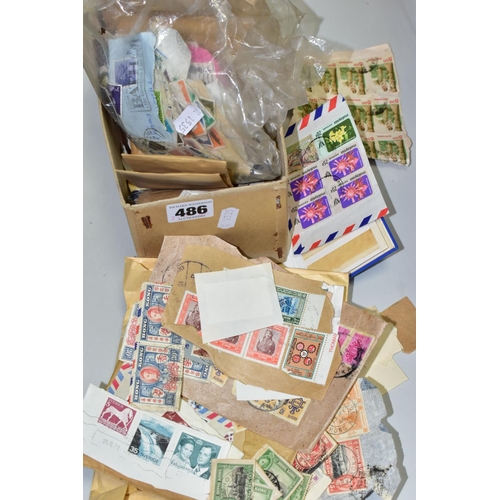 486 - SMALL SELECTION OF STAMPS IN PACKETS, with some interest in British Asia from 1930s to 1960s (1 BOX)