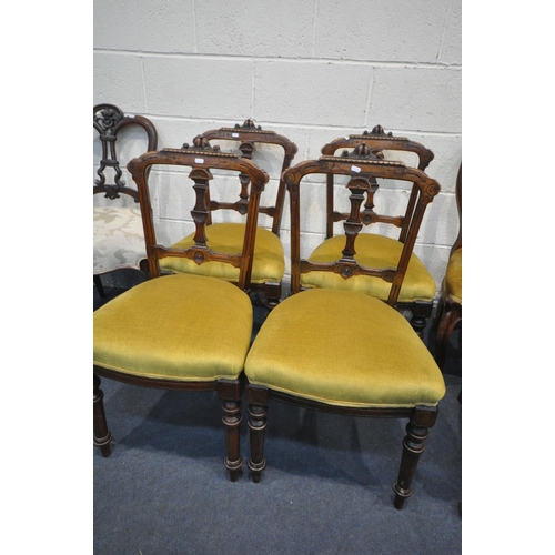 1302 - A SELECTION PERIOD DINING CHAIRS, to include four Victorian balloon back chairs, four 19th century c... 