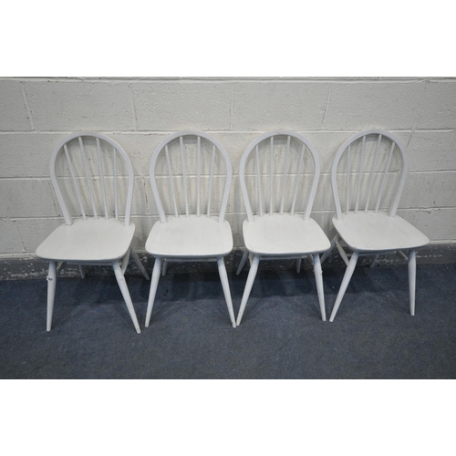 1304 - FOUR WHITE PAINTED ERCOL KITCHEN CHAIRS